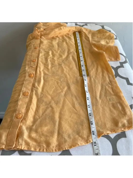 Caslon Yellow vanilla Button Down Shirt cotton and silk blended size M - Picture 5 of 6